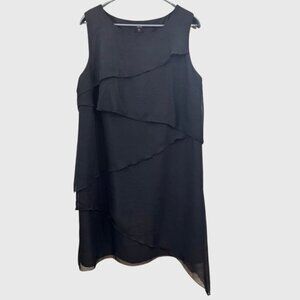 Jacob Little Black Dress - Sleeveless Layered Cocktail Dress - Size Large